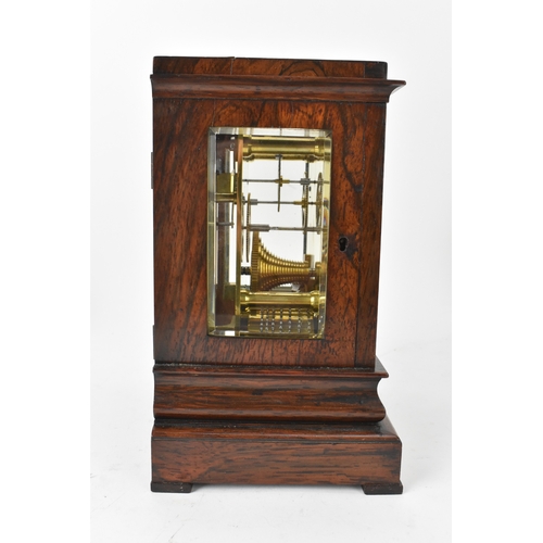 54 - A 19th century rosewood bracket clock, the silver dial signed John B Cross London, with Roman numera... 