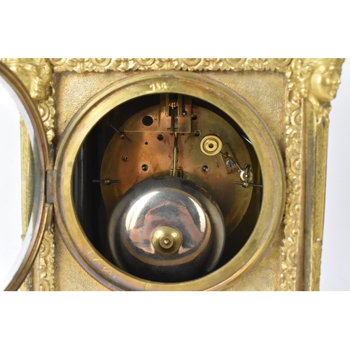 57 - A late 19th century French ormolu and Sevres-style porcelain-mounted mantel clock, the circular dial... 