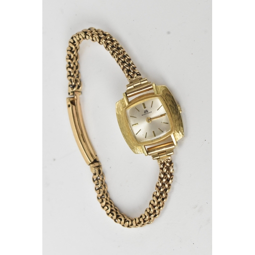 6 - A Bucherer, manual wind, ladies, 18ct and 9ct yellow gold wristwatch, circa 1970s, the square silver... 
