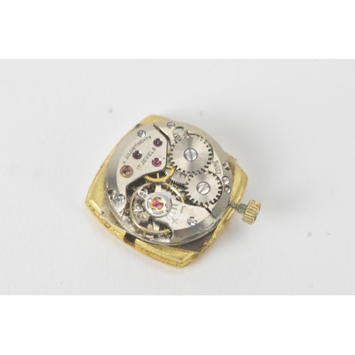 6 - A Bucherer, manual wind, ladies, 18ct and 9ct yellow gold wristwatch, circa 1970s, the square silver... 