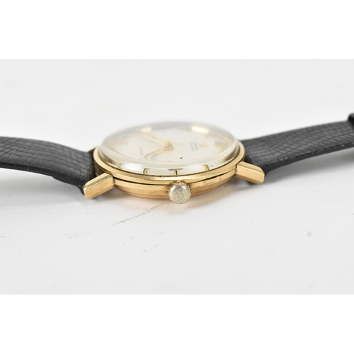 9 - An Omega De Ville, automatic, gents, 9ct gold wristwatch, circa 1970s, the silvered dial with applie... 