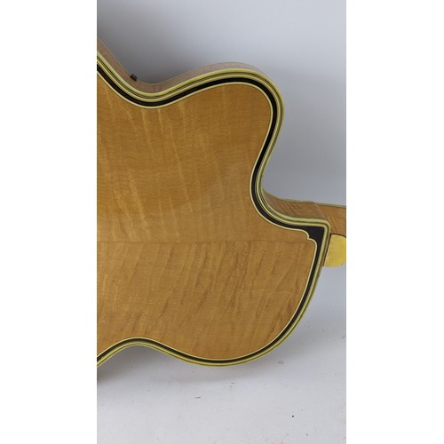 147 - A vintage Golden Hofner guitar, thin model, made in Germany, model No1 from Bert Weedon's collection... 