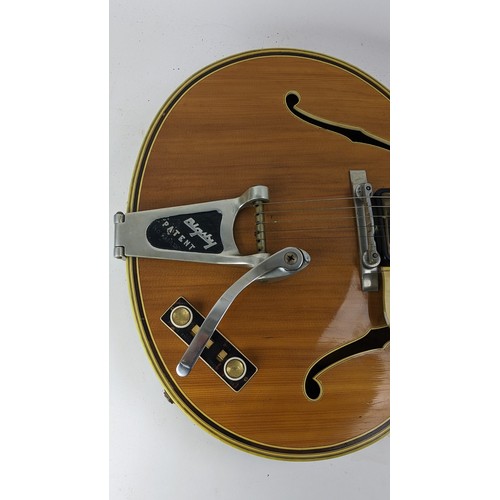 147 - A vintage Golden Hofner guitar, thin model, made in Germany, model No1 from Bert Weedon's collection... 