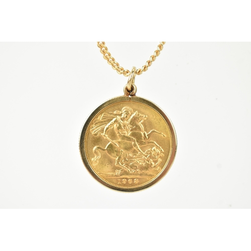 1 - United Kingdom - Elizabeth II (1952-2022), 1968 Gold Sovereign, mounted in a 9ct gold frame and with... 