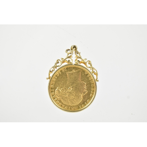 15 - United Kingdom – Victoria (1837-1901), Gold 1874 full Sovereign, Melbourne Mint, set within a yellow... 