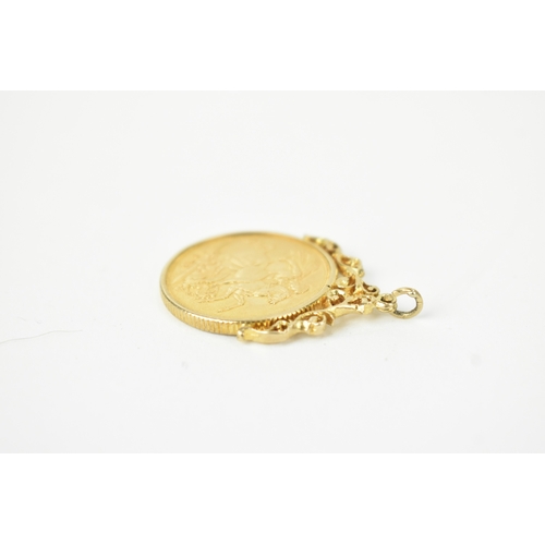 15 - United Kingdom – Victoria (1837-1901), Gold 1874 full Sovereign, Melbourne Mint, set within a yellow... 