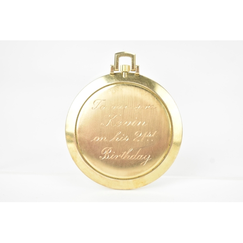 56 - A J.W Benson 9ct gold open face pocket watch, the silvered dial having baton hour markers and gilt h... 