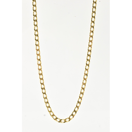 61 - An 18ct yellow gold curb link chain necklace, stamped 750, 43.5cm long, 17.7 grams 
If there is no c... 