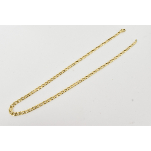 61 - An 18ct yellow gold curb link chain necklace, stamped 750, 43.5cm long, 17.7 grams 
If there is no c... 