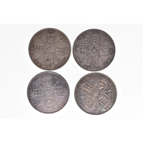 38 - United Kingdom - Victoria (1837-1901), 'Full Set' of 4 Double Florins; 1837-1890,
AEF-EF, 1887 and 1... 