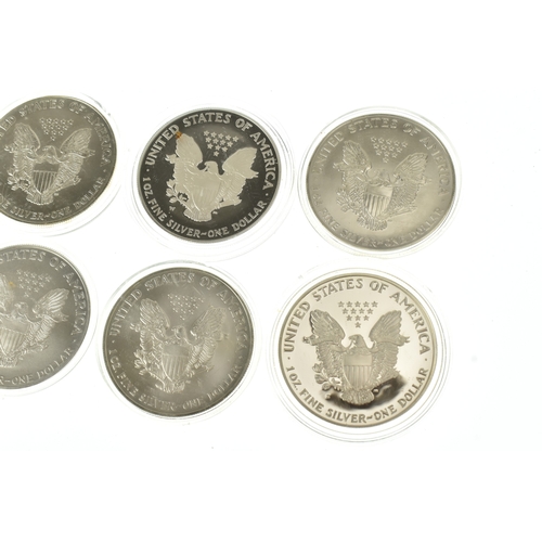 60 - United States of America, eight Liberty 1oz Fine Silver One Dollar coins
If there is no condition re... 