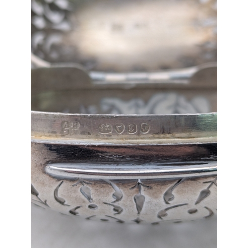 9 - A Victorian silver tea infuser having repeated pierced design by Brownett and Rose hallmarked London... 