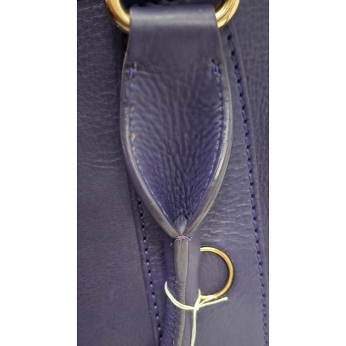 2 - Celine- A purple leather CE00/35 hand bag having silver tone hardware with ring design to the main b... 