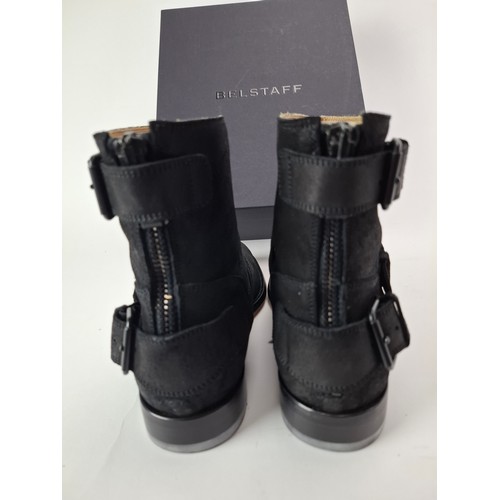 12 - Belstaff- A pair of gents black Schwartz Trial Master brushed suede ankle boots, model no:77800072, ... 