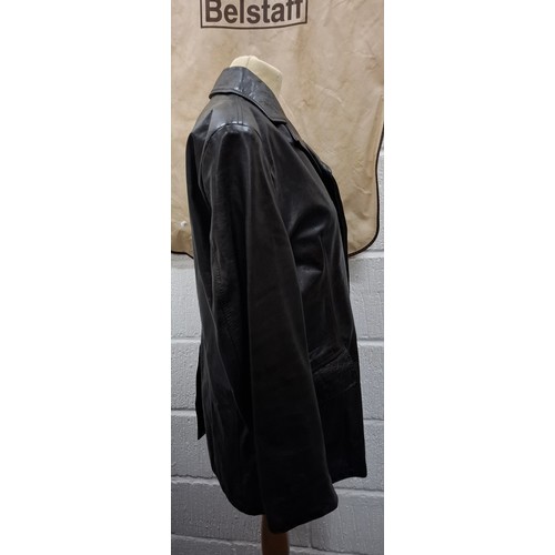 28 - Belstaff- A black leather jacket size Large (40
