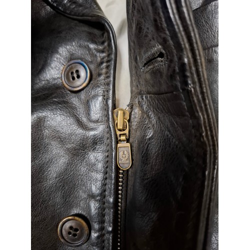 28 - Belstaff- A black leather jacket size Large (40