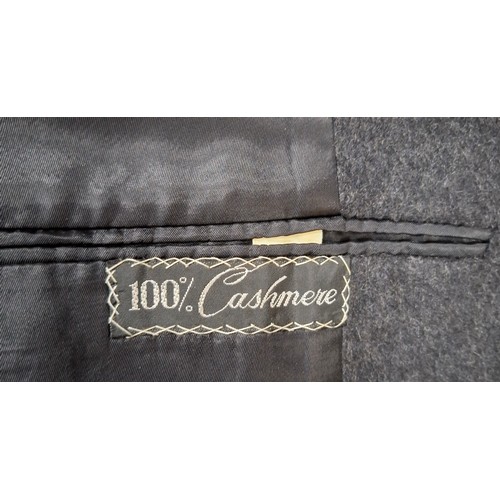 52 - A late 20th Century Chester Barrie for Austin Reed gents charcoal grey cashmere coat having 2 side p... 