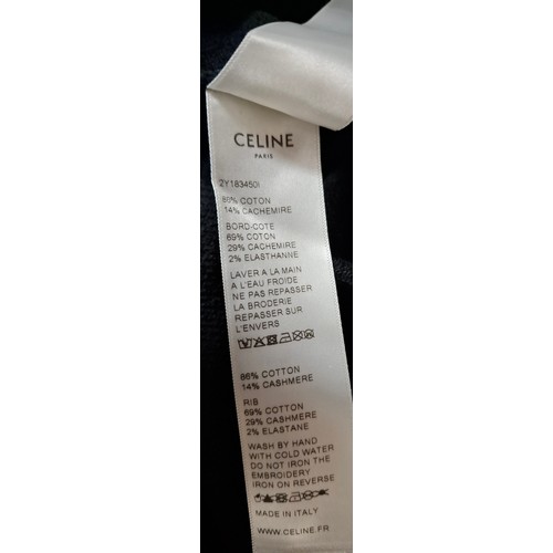 13 - Celine- A gents black cotton/cashmere zipped hoody with the number 16 printed to the front and back ... 