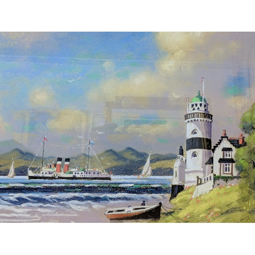 25 - Frank Murray (1848–1915), a pastel on board depicting The Waverley, titled “Waverley passing the loc... 