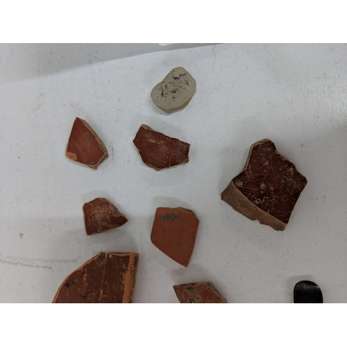 Archaeologist finds to include possibly Roman pottery/Samian ware with ...
