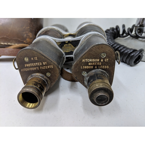 3 - A pair of Aitchison & Co binoculars and a microscope, both from an early/mid 20th century
Location:1... 