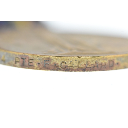 151 - A WW1 two medal campaign group named to 31784 Pte F.Callard Dorest Regiment, and WW1 Victory medal n... 