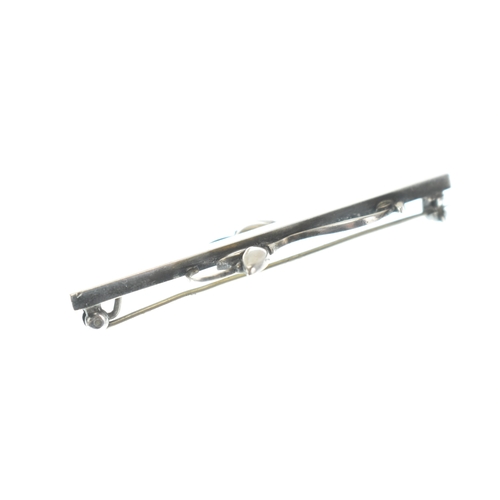 160 - A Georg Jensen silver tulip bar brooch, stamped Sterling 925 and with model no. 278, 58mm, 7.1 grams... 