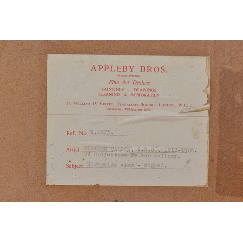 173 - William Callow RWS (1812-1908) A watercolour depicting a riverside view, signed to the lower left co... 