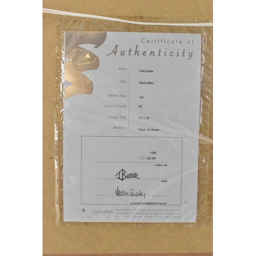 22 - Tom Butler - 'Sacre-Bleu', Artist proof print, 20/20, paper on board, signed, 40cm x 40cm, framed
Lo... 