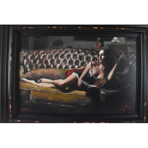 24 - Fabian Perez – 'Study for Saba with letter V', limited edition print 58/195, canvas on board, signed... 