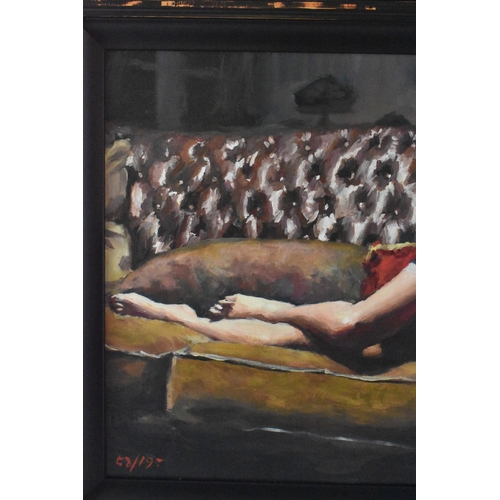 24 - Fabian Perez – 'Study for Saba with letter V', limited edition print 58/195, canvas on board, signed... 