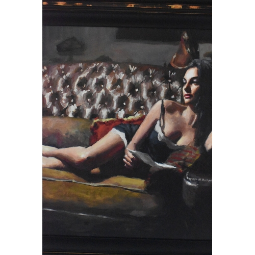 24 - Fabian Perez – 'Study for Saba with letter V', limited edition print 58/195, canvas on board, signed... 