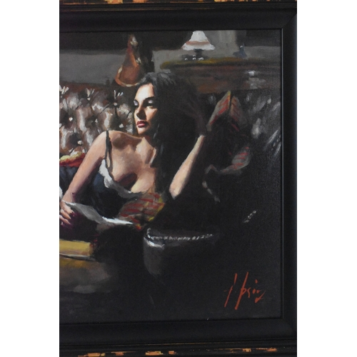 24 - Fabian Perez – 'Study for Saba with letter V', limited edition print 58/195, canvas on board, signed... 