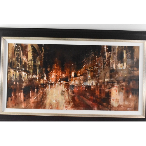 25 - **THIS LOT HAS BEEN WITHDRAWN** Paolo Fedeli – ‘Night’, street scene, mixed media on canvas, signed,... 