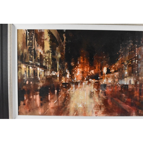 25 - **THIS LOT HAS BEEN WITHDRAWN** Paolo Fedeli – ‘Night’, street scene, mixed media on canvas, signed,... 