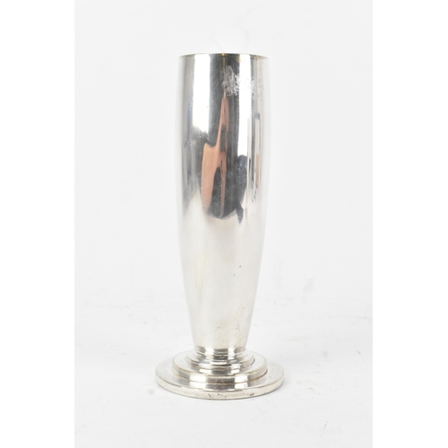 33 - A circa 1930s Cunard White Star silver plated bud vase, made for SS Queen Mary, White Star Line, of ... 
