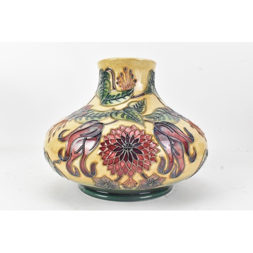 171 - A Moorcroft pottery vase, in the 'Tahiti' pattern designed by Nicholas Slaney, of squat form, marks ... 