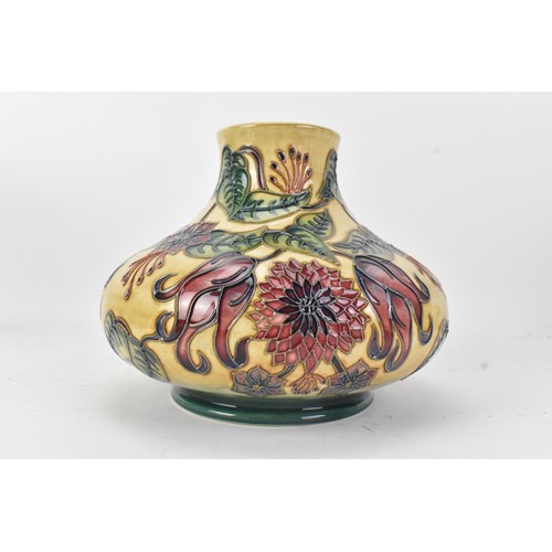 171 - A Moorcroft pottery vase, in the 'Tahiti' pattern designed by Nicholas Slaney, of squat form, marks ... 