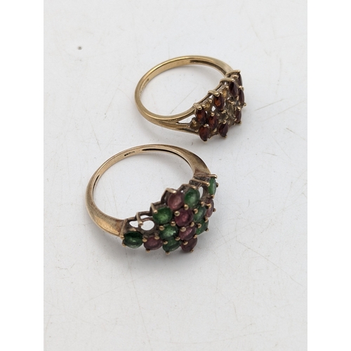 45 - Two 9ct yellow gold cluster rings both with missing stones, total weight 5.4g
Location: R1
If there ... 