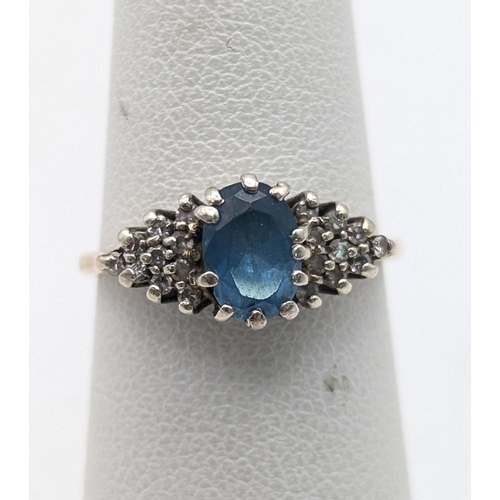 59 - Two 9ct yellow gold cluster rings one set with sapphires and diamonds, size P, the other size L, tot... 