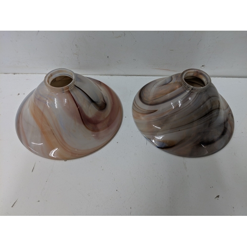 2 - A Tiffany style coloured glass ceiling hanging light together with a pair of Christopher Wray wall l... 