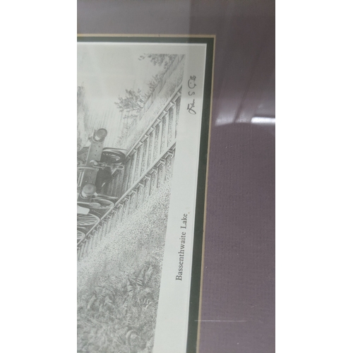 56 - Framed pictures to include a signed limited edition etching by Pat Crombie titled Union Canal, a sig... 