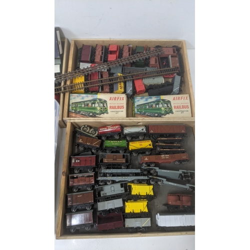 57 - OO gauge model railway equipment to include a pair of boxed vintage Airfix Rail bus kits, a Hornby H... 