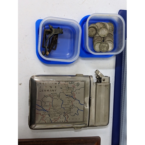 6 - Mixed currency and coinage to include a Japanese Government Ten Dollars, a Co-Op Wholesale cheque, s... 