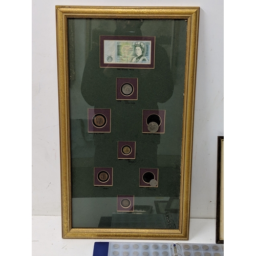 6 - Mixed currency and coinage to include a Japanese Government Ten Dollars, a Co-Op Wholesale cheque, s... 