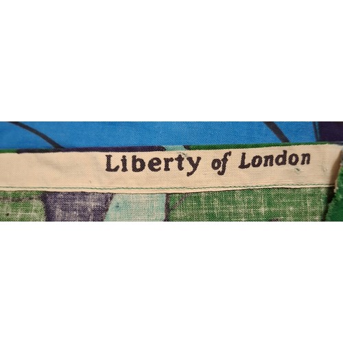 28 - Liberty- 4 pairs of blue and green 'Regency Tulip' curtains based on the original design by Lindsay ... 