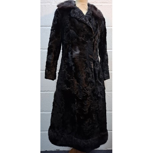 33 - A group of 5 vintage fur coats A/F to include a 1960's Persian black lamb coat with black mink colla... 