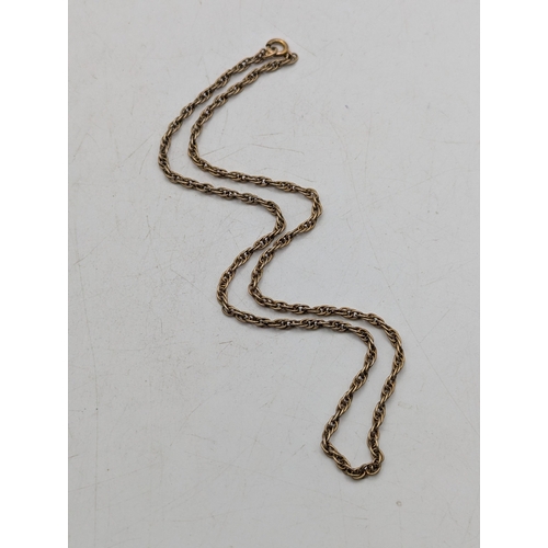54 - A 9ct double link chain necklace with spring ring clasp 37cm L, weight 5.3g
Location: C7
If there is... 