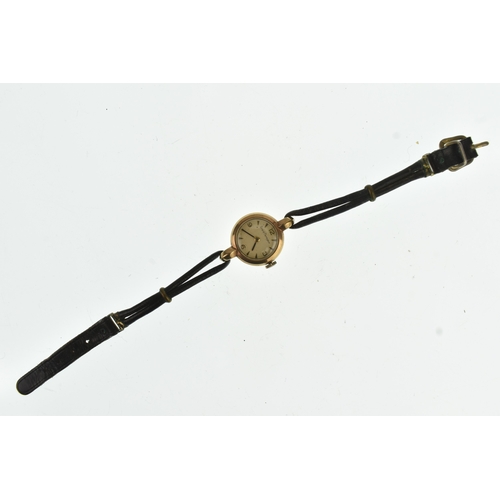 17 - A Girard-Perregaux, manual wind, ladies’ 9ct gold wristwatch, the dial with gilt Arabic numerals and... 