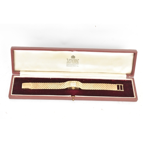 27 - A Girard-Perregaux retailed by Garrard, manual wind, ladies 9ct gold wristwatch, the dial with appli... 